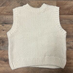 h&m cream chunky sweater knit vest